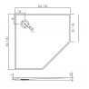 New Trendy Brodzik NEX konglomeratowy pięciokątny 90x90x3,5 biały