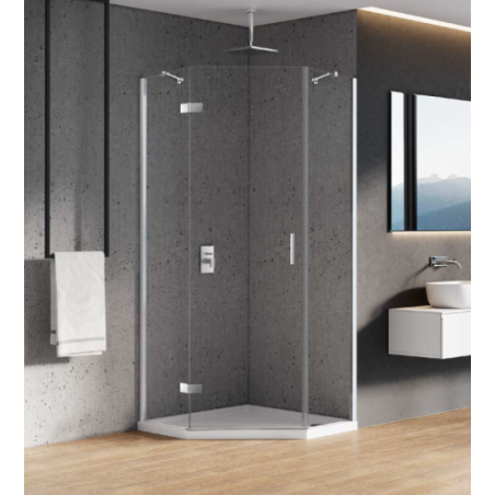 New Trendy NEW AZURA KABINA PRYSZNICOWA PIĘCIOKĄTNA 90X90 LEWA