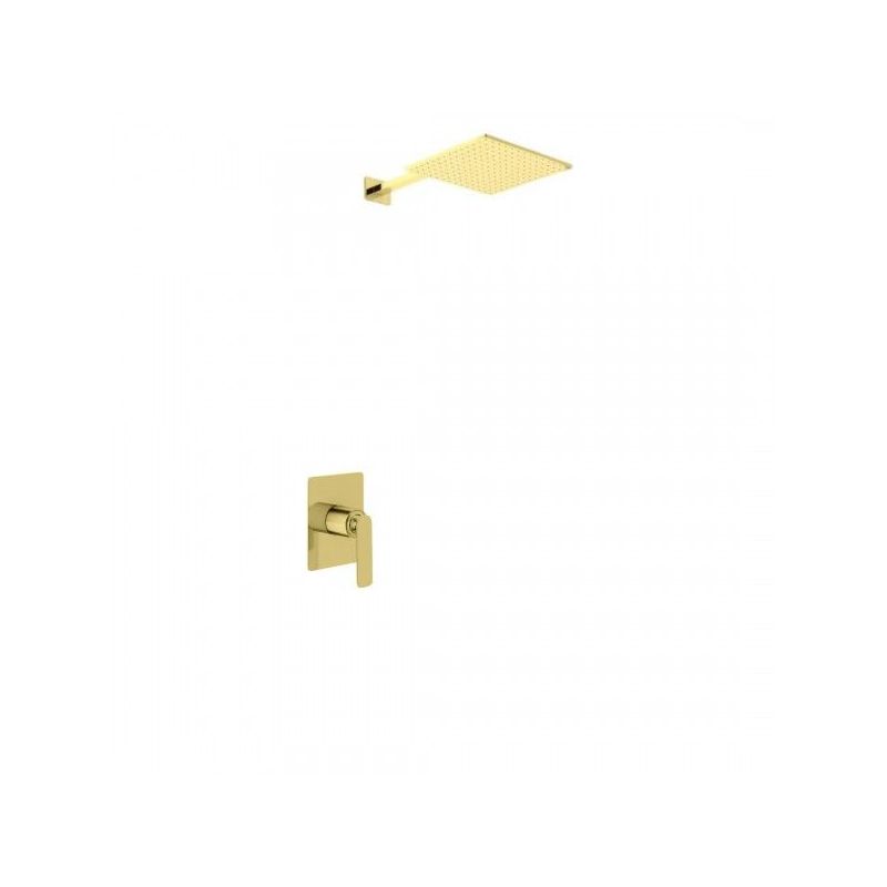 Experience gold brushed zestaw prysznicowy z deszczownicą 30cm