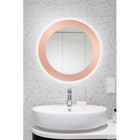 Lustro Aurora Rose Gold koło LED