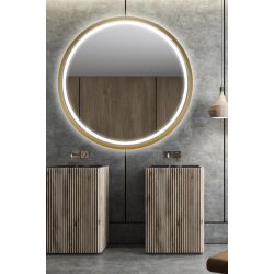 Lustro Puro Gold koło LED