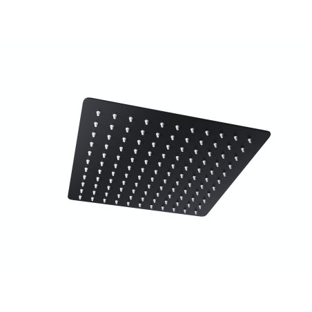 Zestaw prysznicowy Corsan Ango czarny z deszczownicą 25 cm, baterią termostatyczną, słuchawką i wylewką