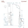 Panel prysznicowy Corsan ALTO Mieszacz Czarny Deszczownica LED