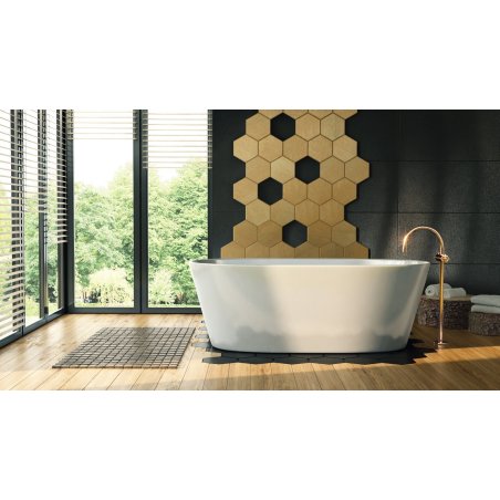 Wanna wolnostojąca Corsan SALINA 170 x 72 cm Korek klik-klak Czarny