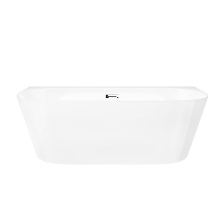 Wanna przyścienna wolnostojąca Corsan MONO 170 x 80 cm z szeroką krawędzią Korek klik-klak Chrom