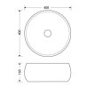 Umywalka nablatowa Corsan okrągła 400x400x160 mm z korkiem Klik-Klak chrom