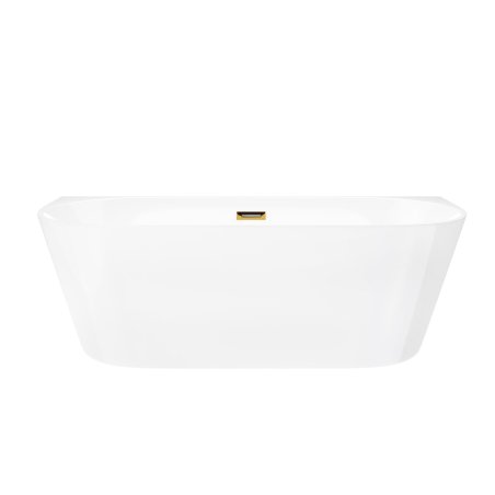 Wanna przyścienna wolnostojąca Corsan MONO 160 x 75 cm Korek klik-klak Szczotkowane Złoto