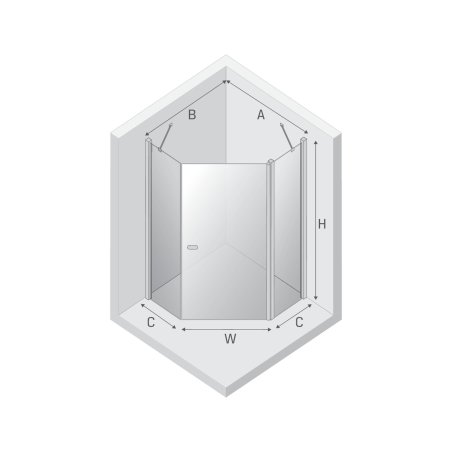 NZ2 KABINA NEW SOLEO BLACK 1D PIĘCIOKĄTNA U 80x80x195 CZYSTE 6mm ACTIVE SHIELD 2.0