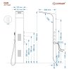 Panel prysznicowy Corsan DUO Termostat Czarny Deszczownica LED