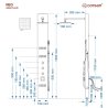 Panel prysznicowy Corsan NEO Termostat Stal Deszczownica LED