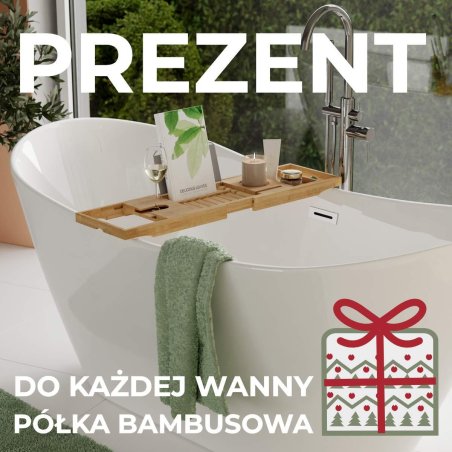 Wanna wolnostojąca Corsan OLVENA 170 Korek klik-klak Czarny